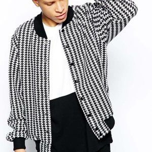 American Apparel Houndstooth Bomber Jacket Size XS